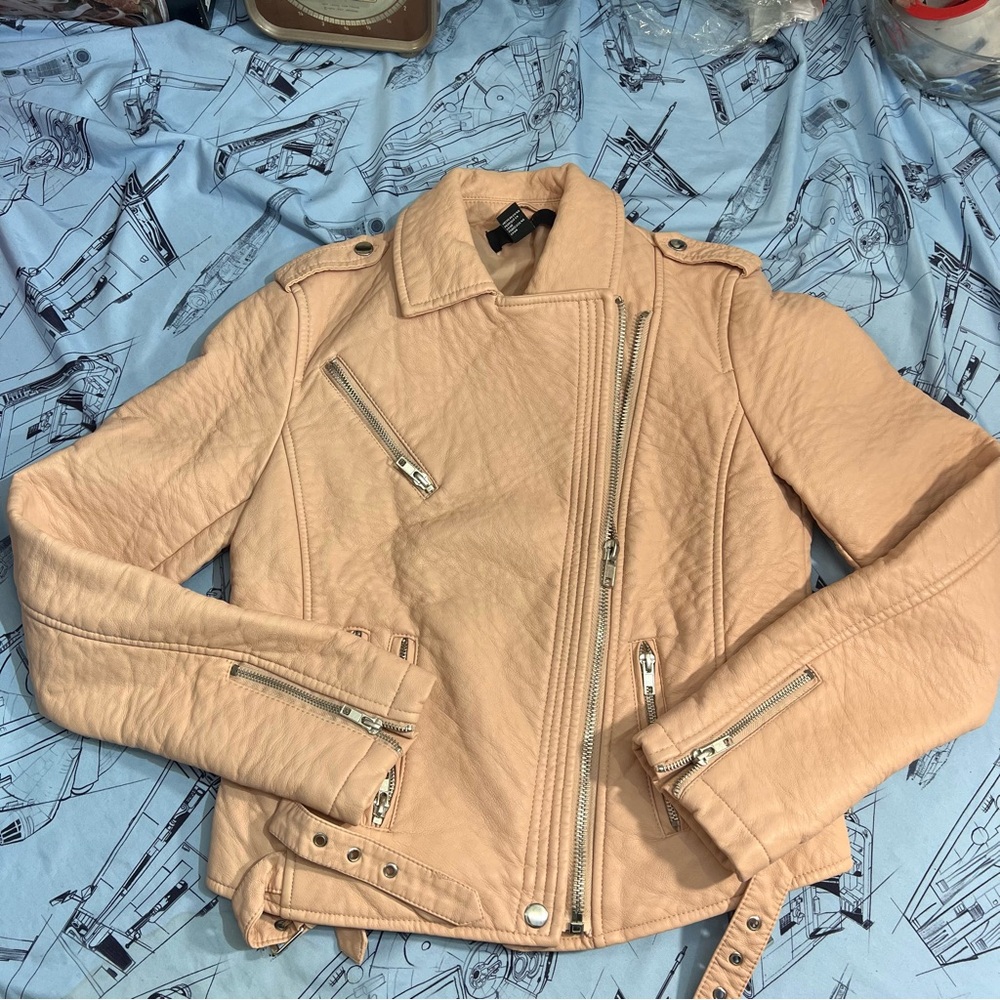 Forever 21 Blush Faux Leather Biker Jacket - Picture 5 of 10